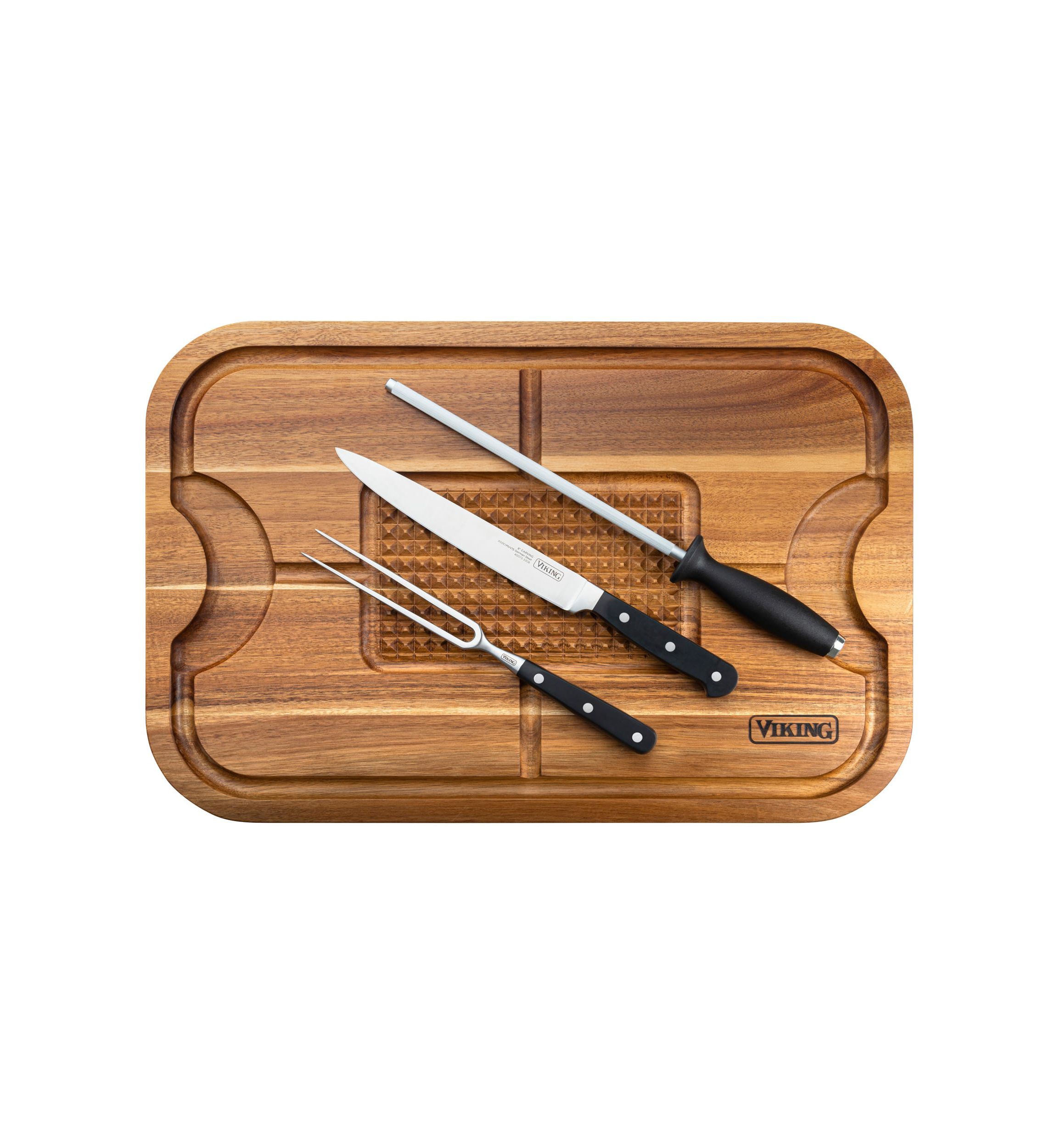 Carving Board with 3pc Carving Set