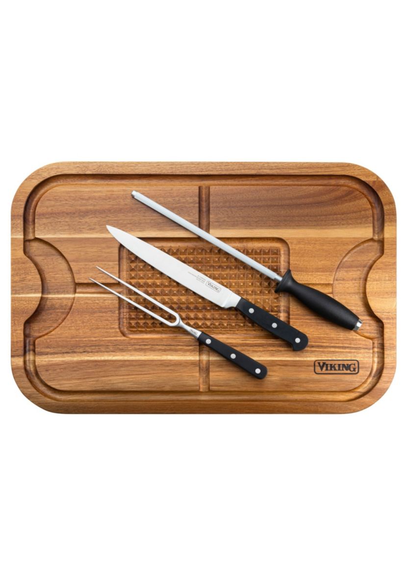 Carving Board with 3pc Carving Set