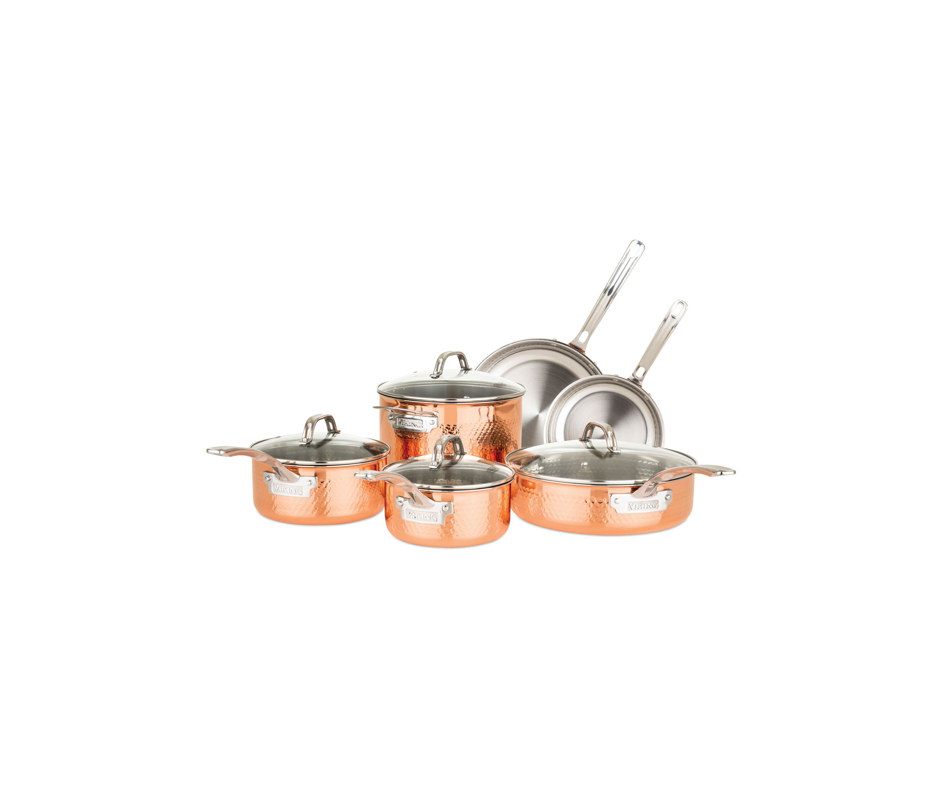 Copper Clad 3-Ply Hammered, 10 Piece Set