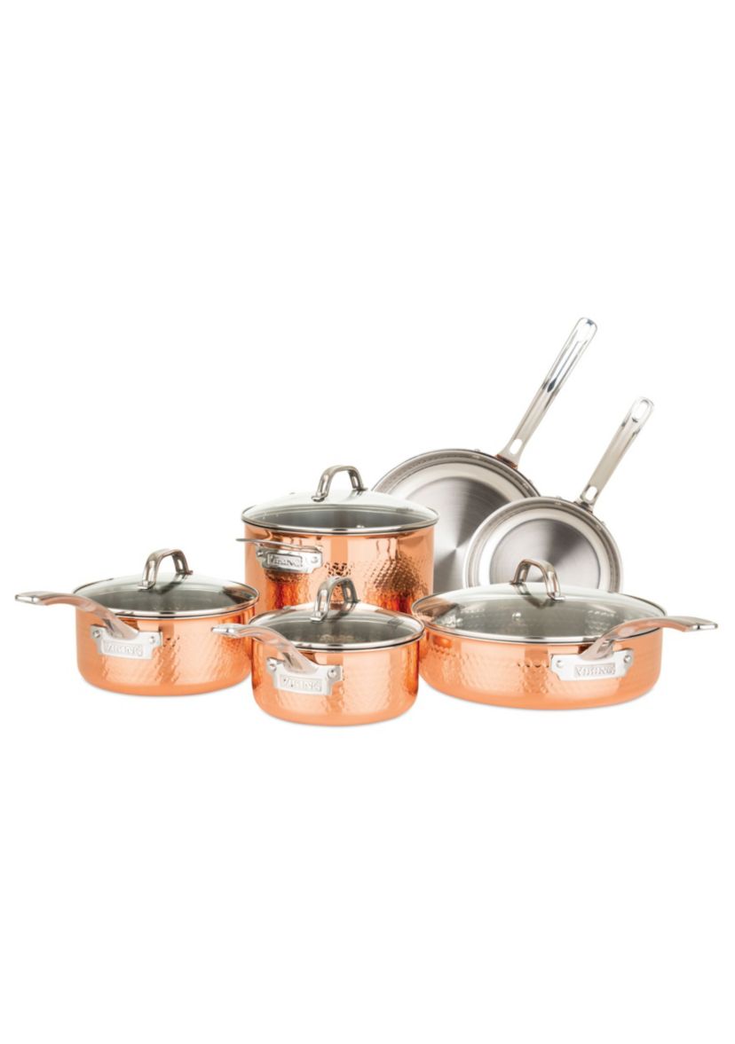 Copper Clad 3-Ply Hammered, 10 Piece Set