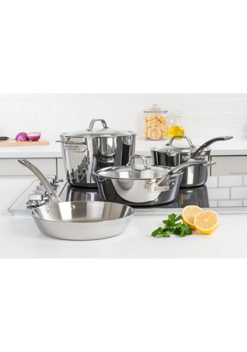 Contemporary 7 pc Cookware Set, Mirror Finish