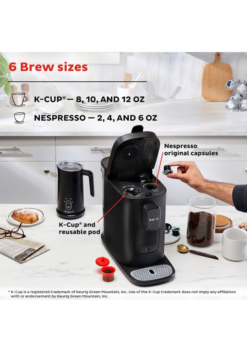 Instant 2-in-1 Multi-Function Coffee Maker, Compatible with K-Cup® Pods and Nespresso Capsules