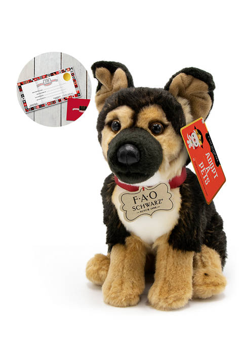 FAO Schwarz Toy Plush Puppy Floppy German Shepherd