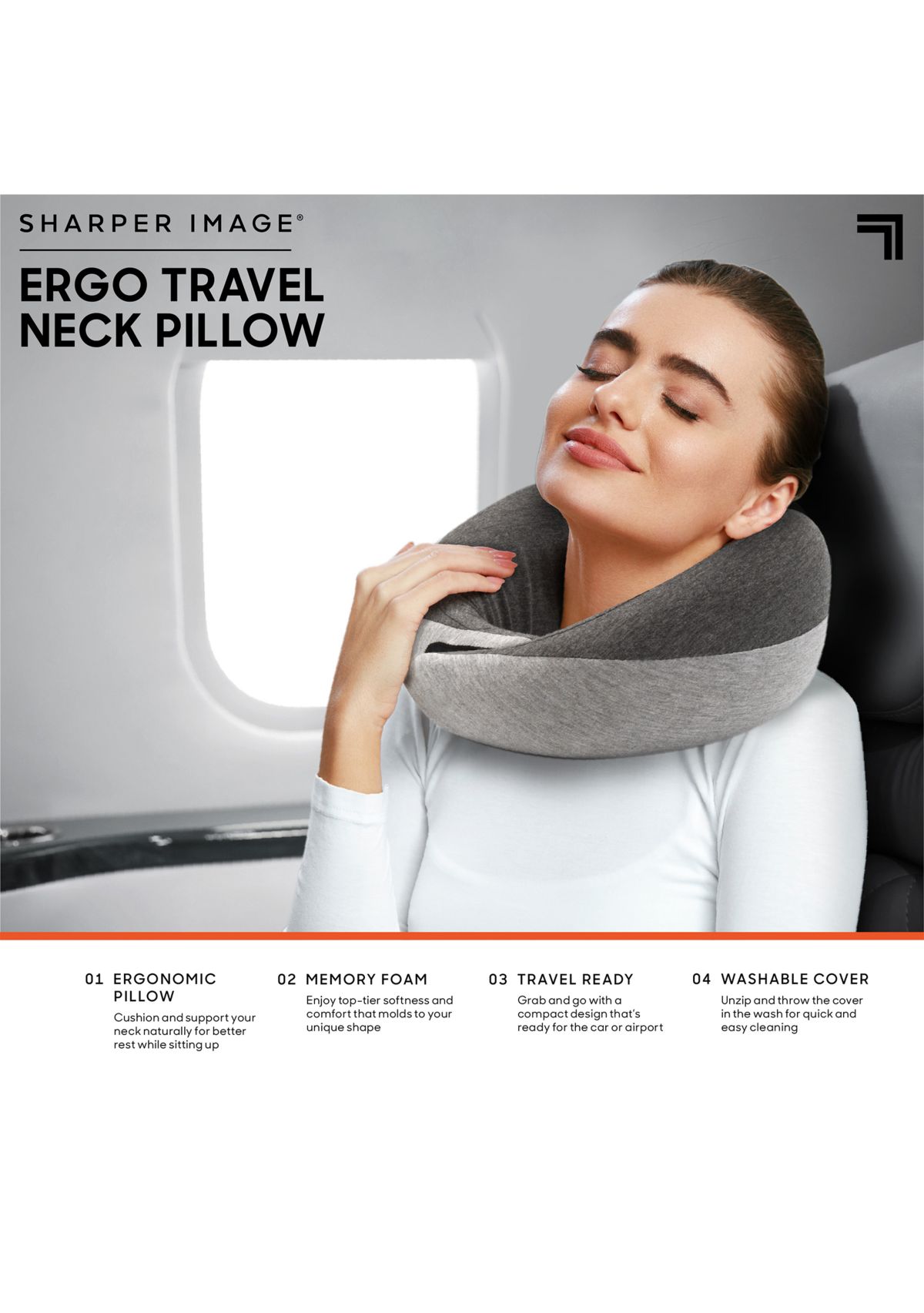 Memory Foam Travel Pillow Ergonomic Wrap with Bag