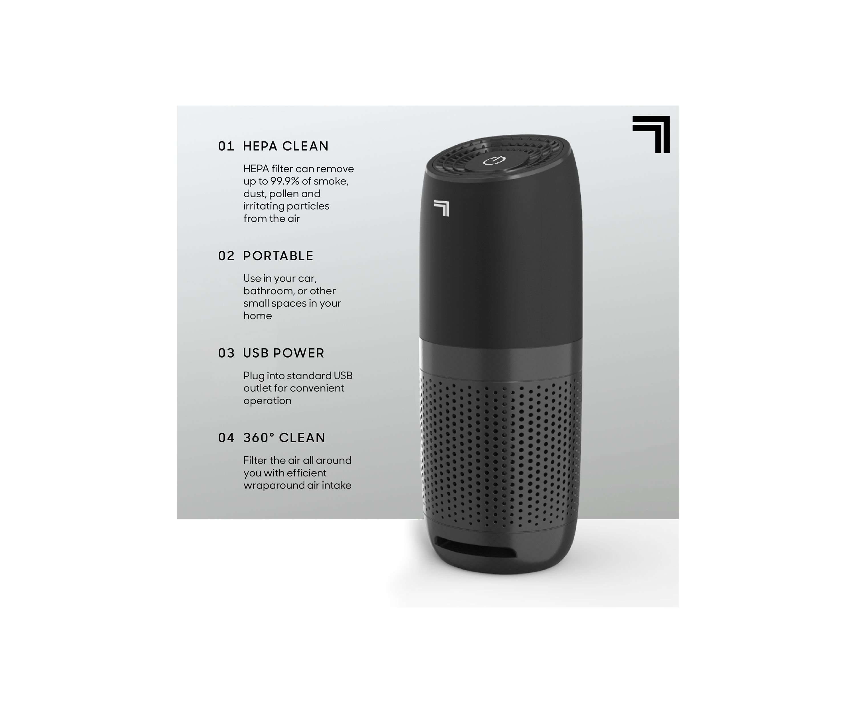 Portable Air Purifier with True HEPA Filter