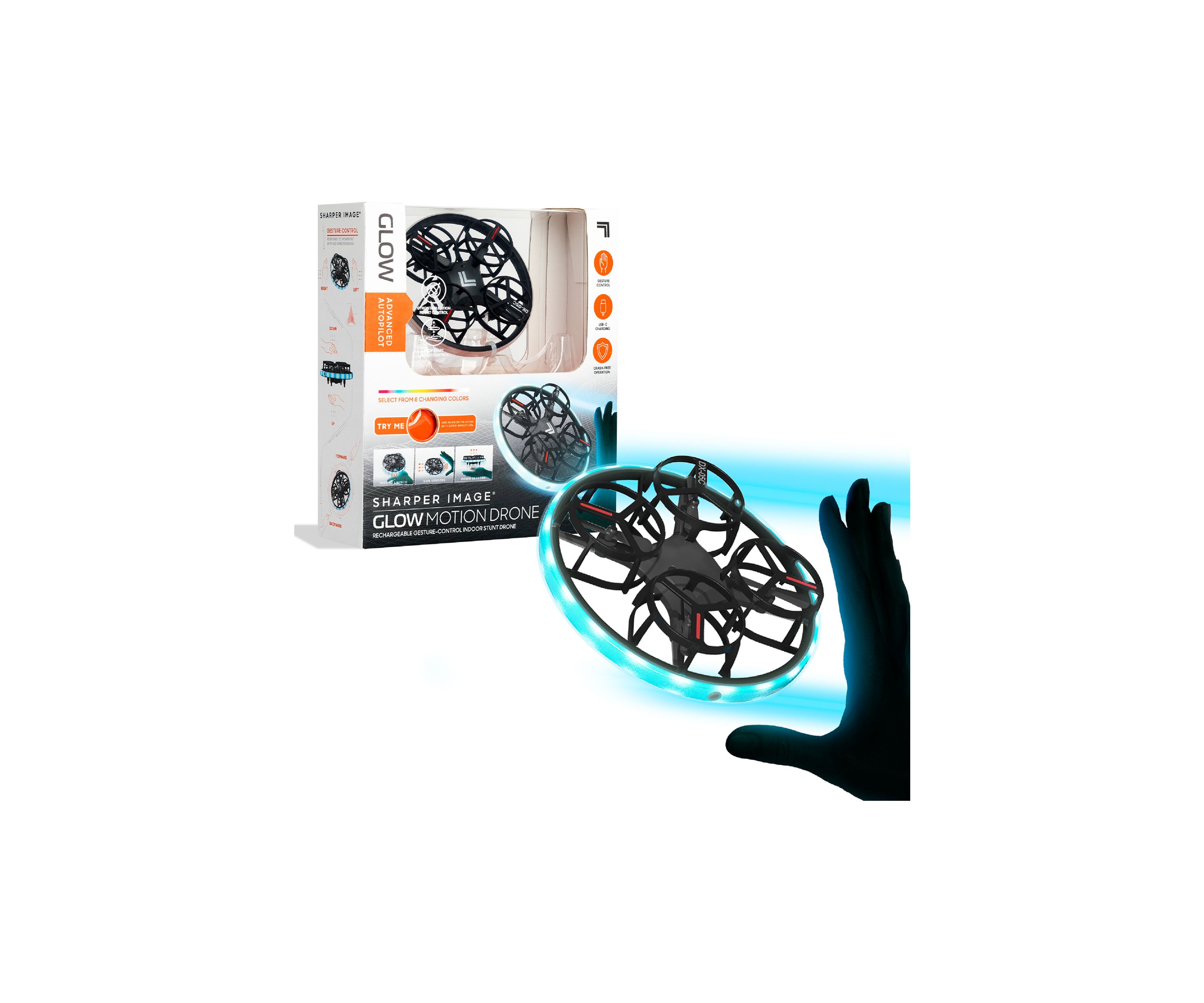 Glow Motion Rechargeable Gesture-Control Indoor Stunt Drone