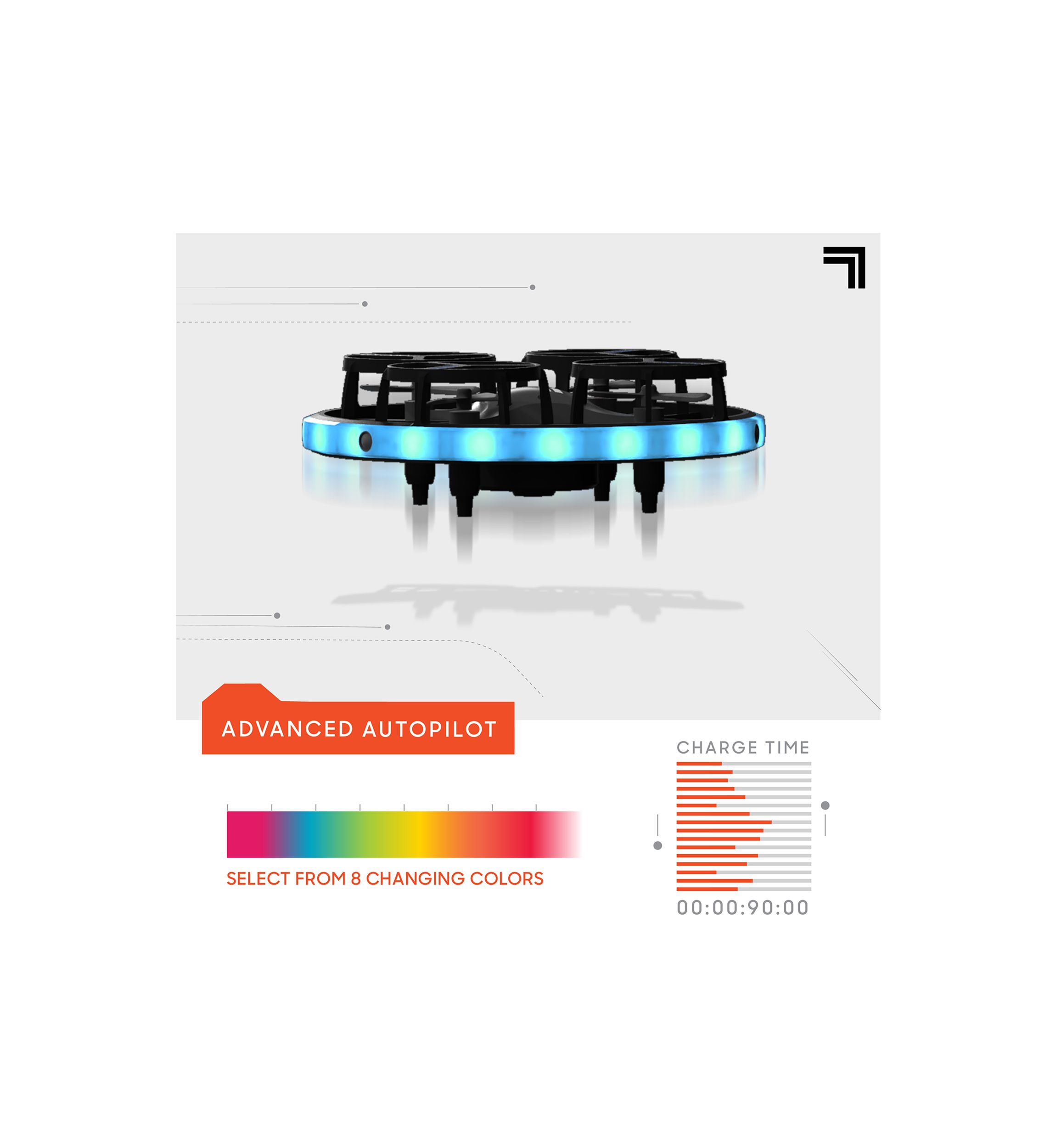 Glow Motion Rechargeable Gesture-Control Indoor Stunt Drone