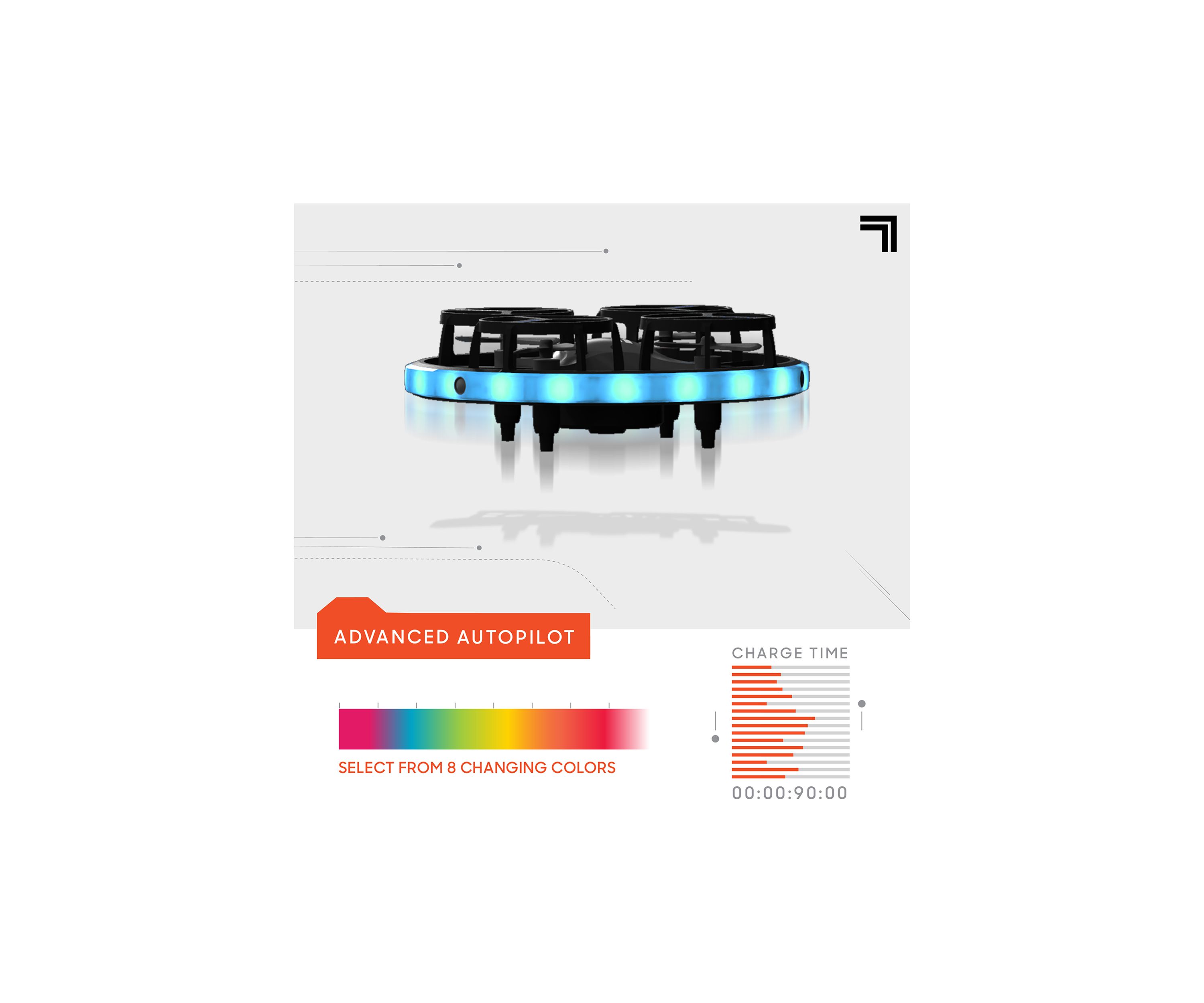 Glow Motion Rechargeable Gesture-Control Indoor Stunt Drone