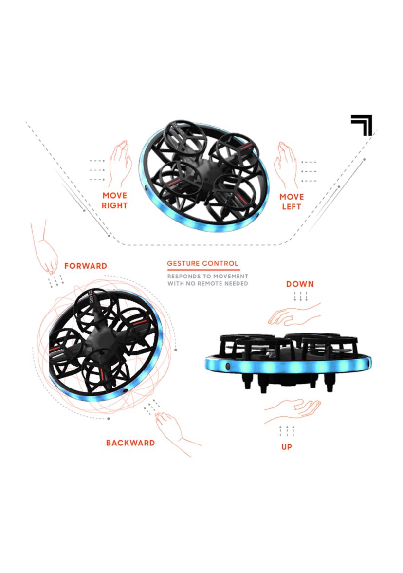 Glow Motion Rechargeable Gesture-Control Indoor Stunt Drone
