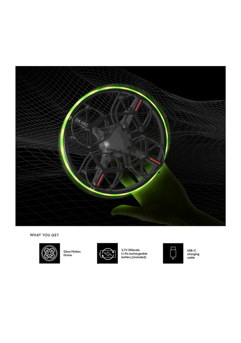 Glow Motion Rechargeable Gesture-Control Indoor Stunt Drone