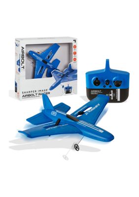 Sharper Image Airbolt Racer Rc Airplane With 2.4 Ghz Remote, Usb-C Charging, And Replacement Propellers
