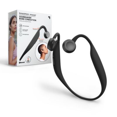 Sharper Image Soundhaven Bone Conduction Wireless Headphones, Ipx4 Sweatproof, Universal Fit, Built-In Microphone, Voice And Touch Controls, 6 Hour -  0843479168631
