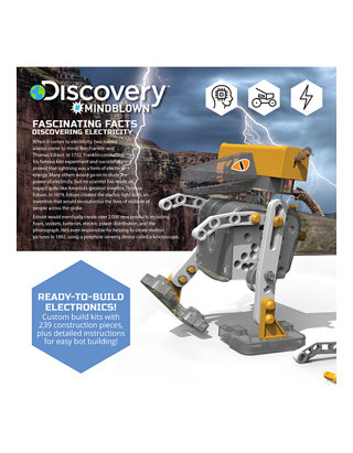 Discovery Mindblown Electricity Construction Set, 10 Robotic Build Kits & 7  Electronic Circuit Experiments
