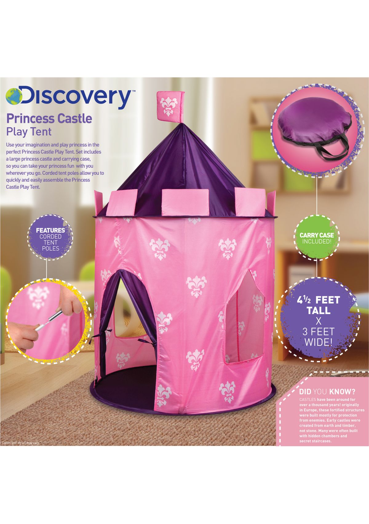  Play Princess Castle Hideaway Tent 