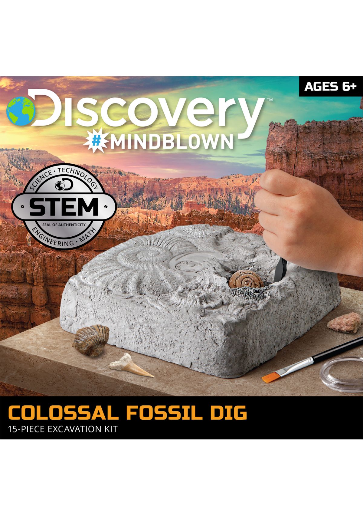 Colossal Fossil Dig Set STEM 15-Piece Archeology Excavation Kit