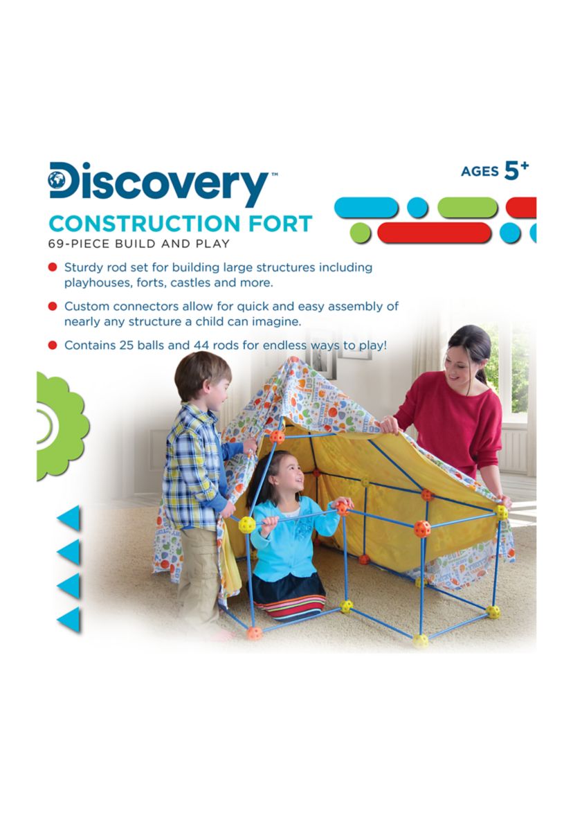 69 Piece Flexible Construction Fort with 44 Rods & 25 Connector Blocks