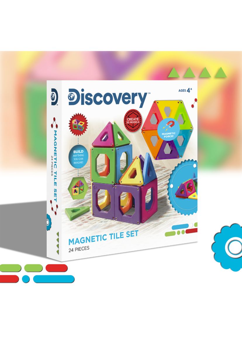 Toy Magnetic Tiles 24-Piece Set