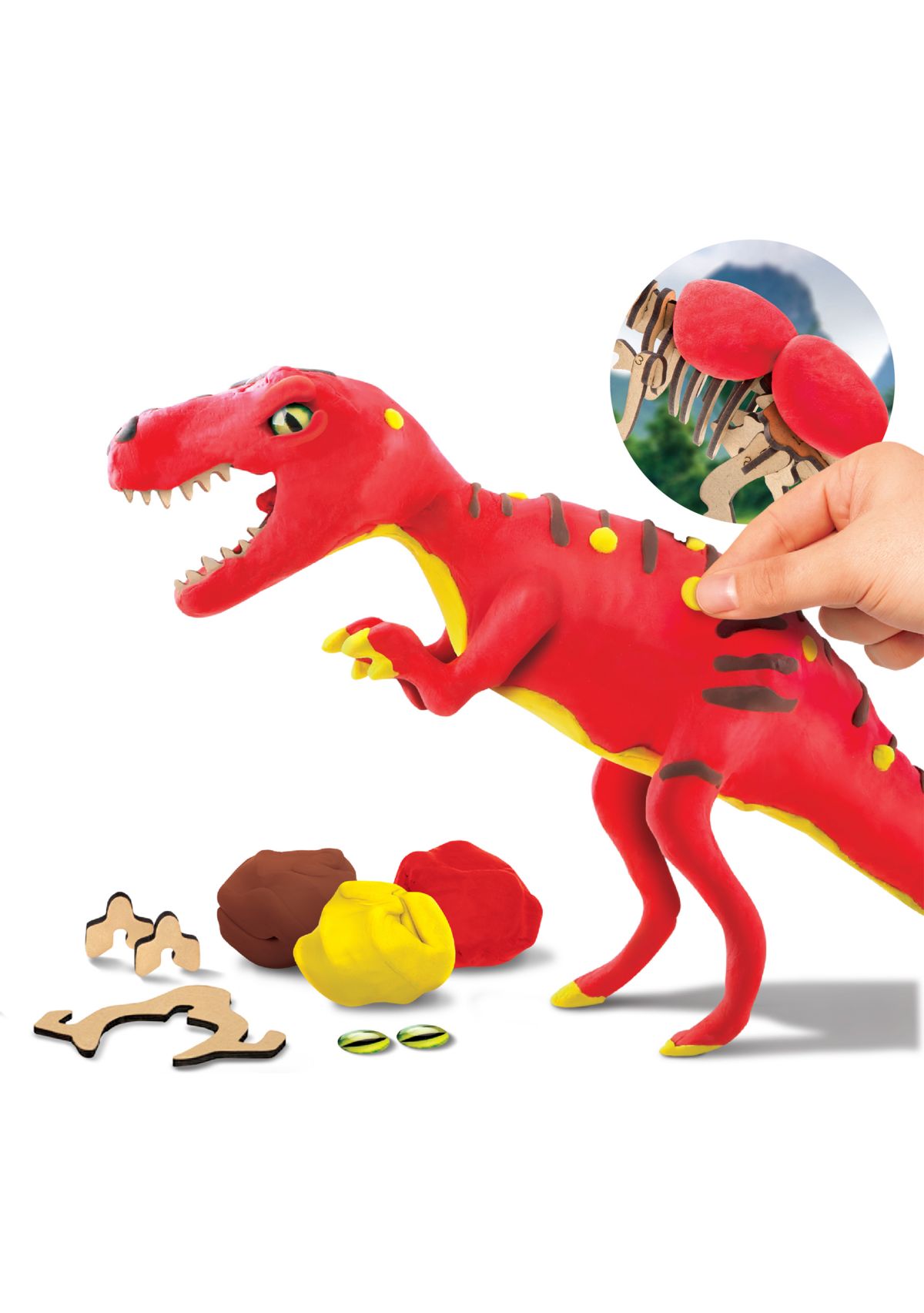  3D Wooden Puzzle Clay Dinosaur Molding Kit 