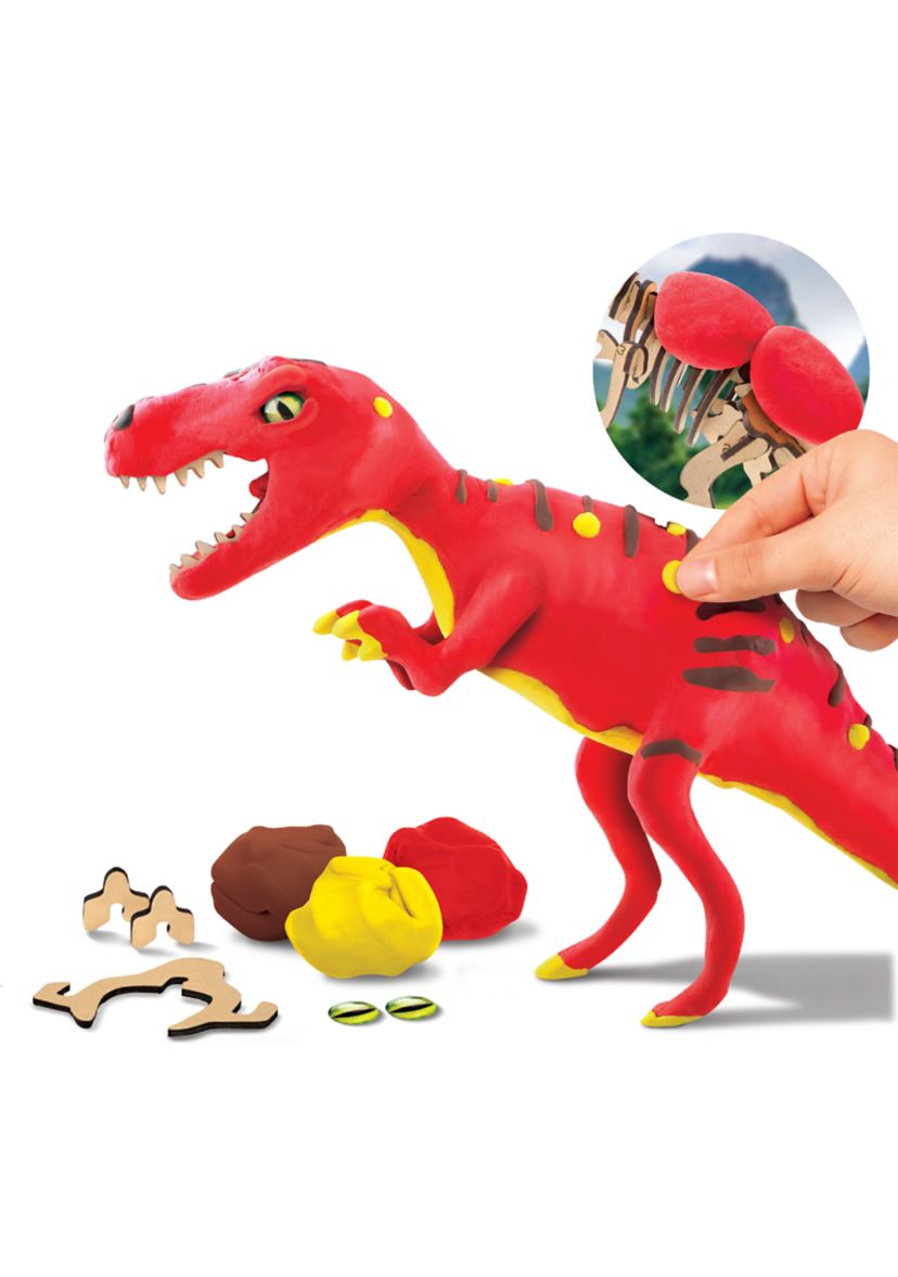  3D Wooden Puzzle Clay Dinosaur Molding Kit 