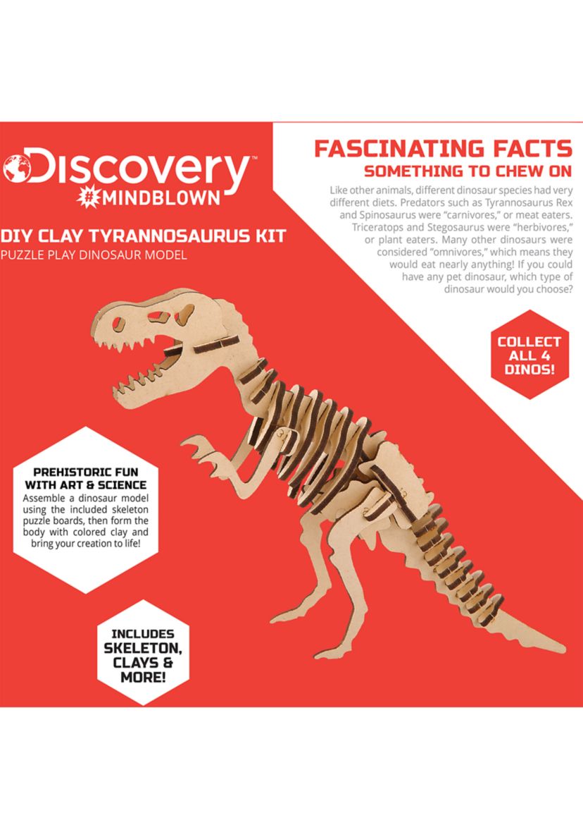  3D Wooden Puzzle Clay Dinosaur Molding Kit 