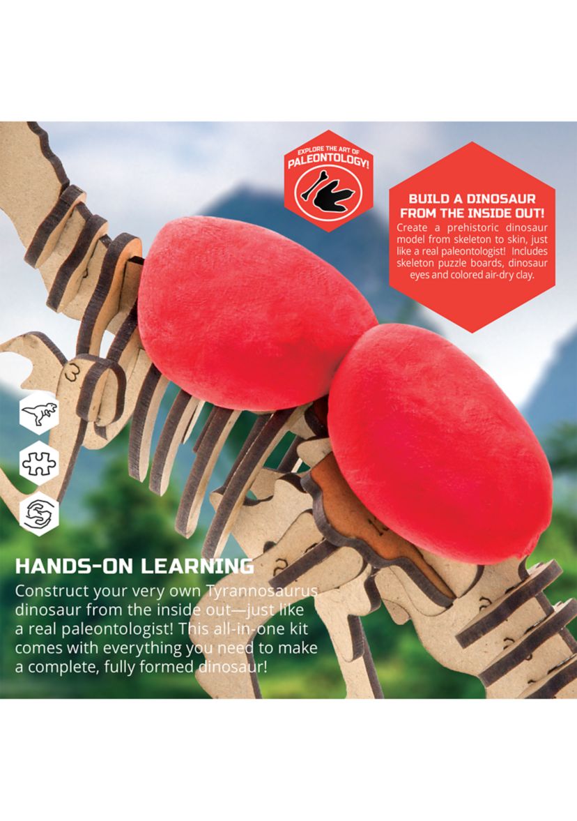  3D Wooden Puzzle Clay Dinosaur Molding Kit 