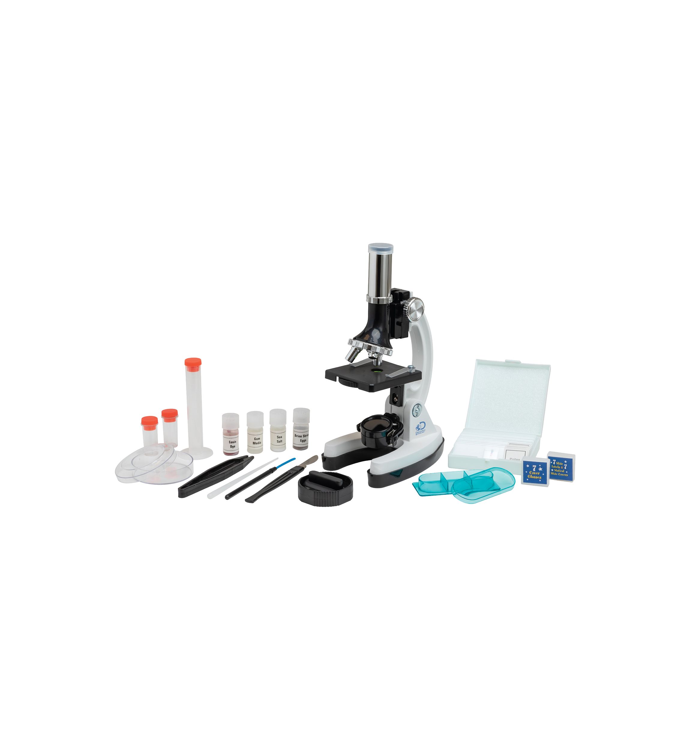  Microscope Set 52-Piece with Durable Metal Framework, 120X to 1200X Magnification  