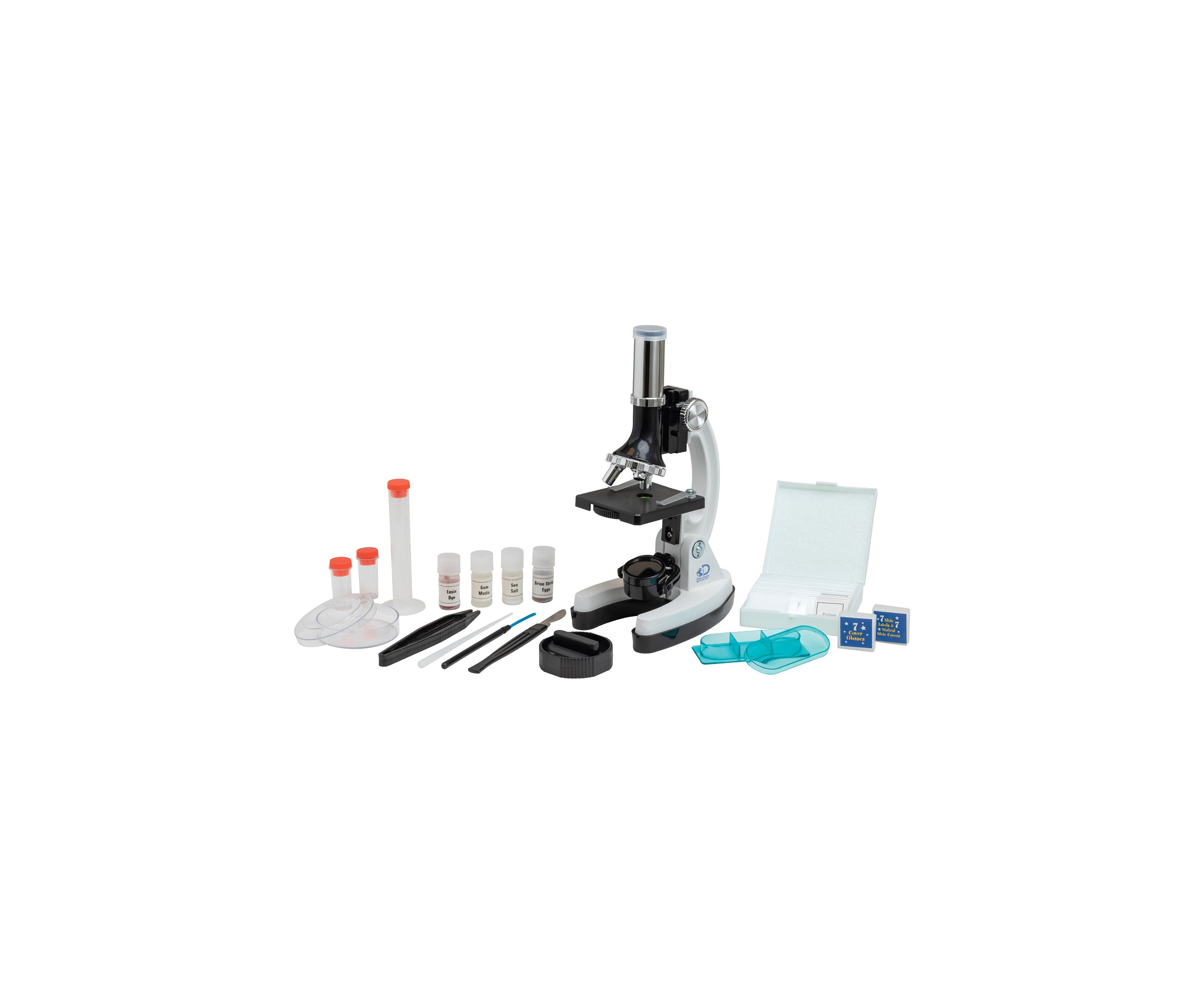  Microscope Set 52-Piece with Durable Metal Framework, 120X to 1200X Magnification  