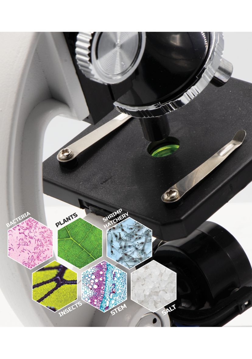  Microscope Set 52-Piece with Durable Metal Framework, 120X to 1200X Magnification  