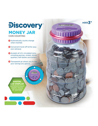 DISCOVERY KIDS DIGITAL MONEY COUNTING COIN BANK Money Jar NEW 