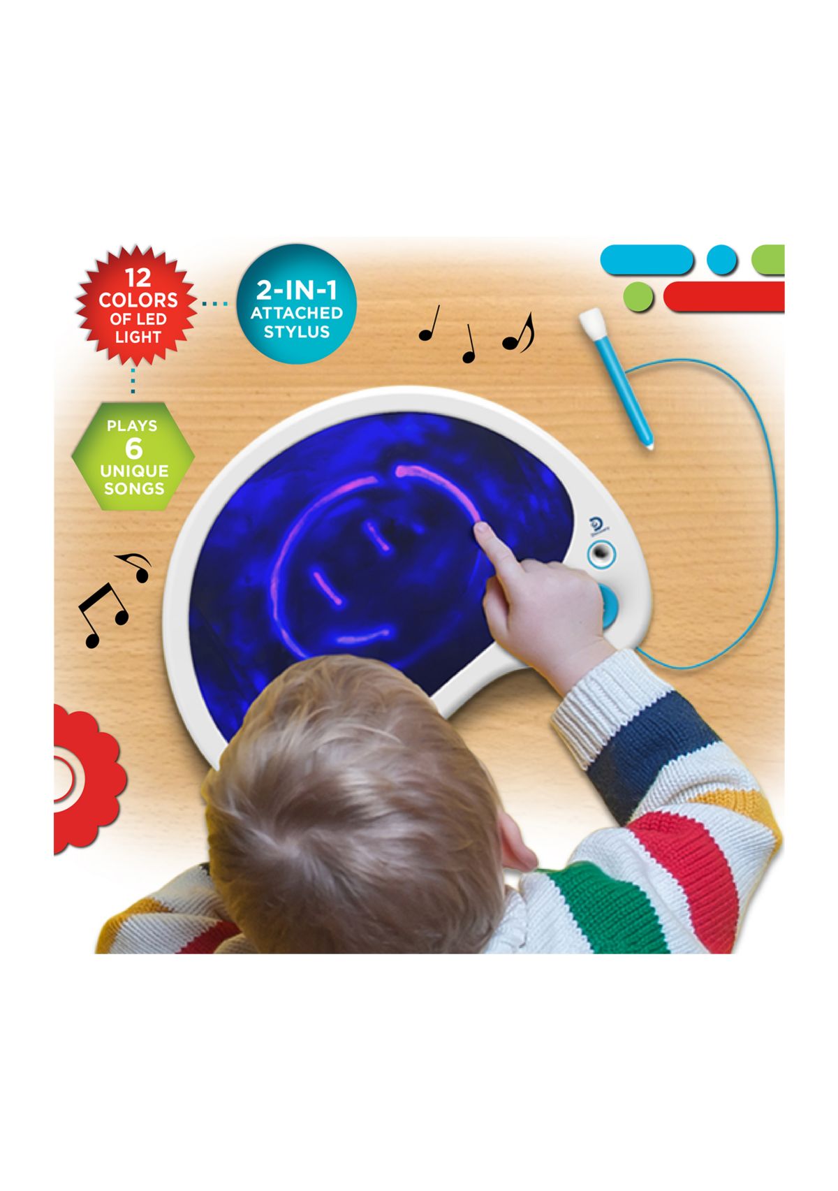 LED Glow Drawing Palette - Mess-Free Musical Art Pad