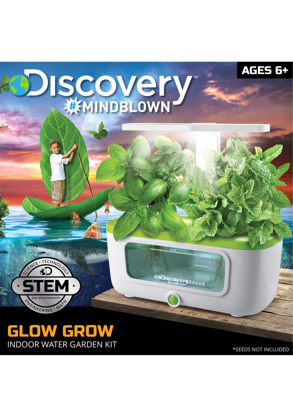 LED Glow Grow Indoor Water Herb Garden Kit