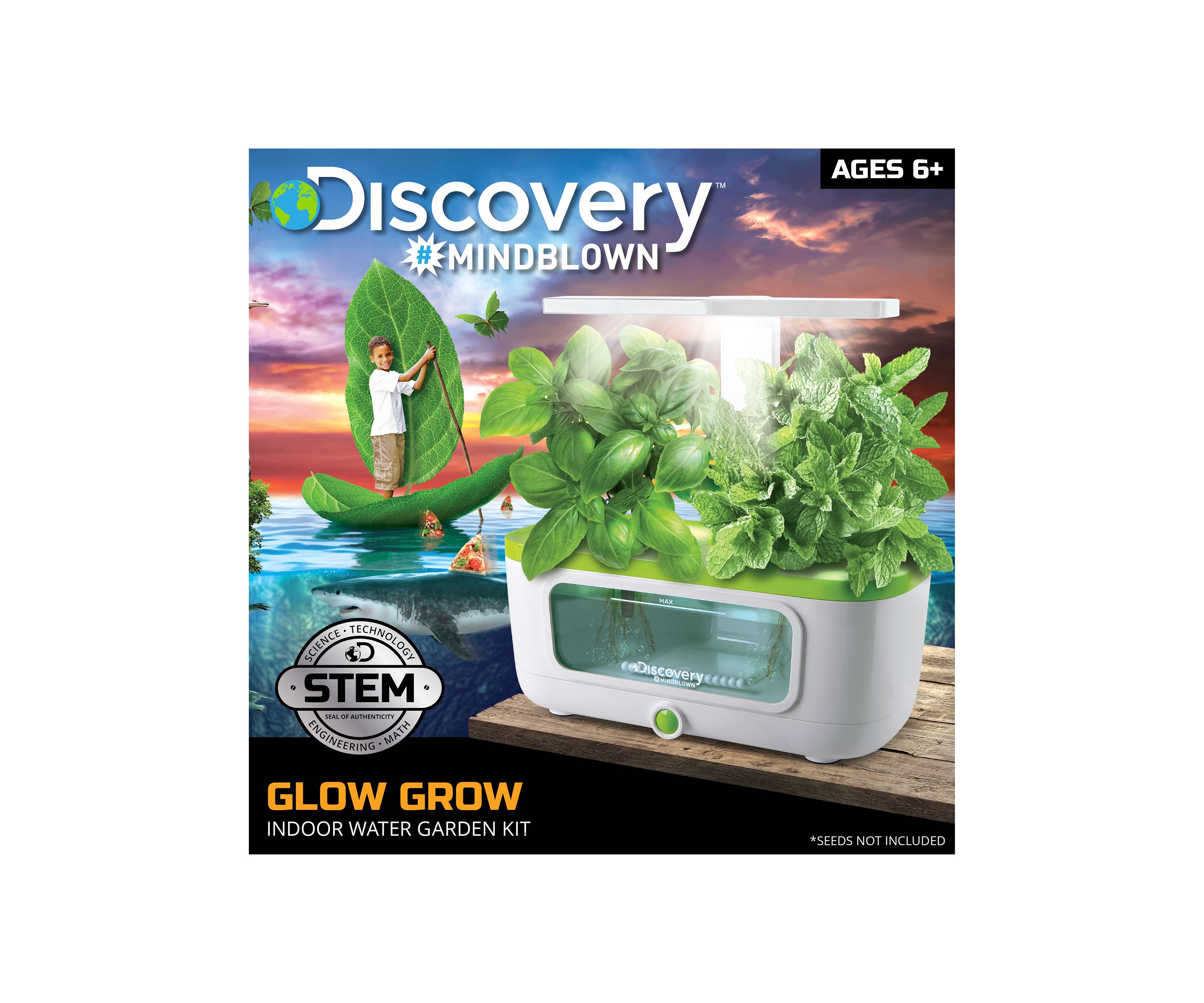 LED Glow Grow Indoor Water Herb Garden Kit