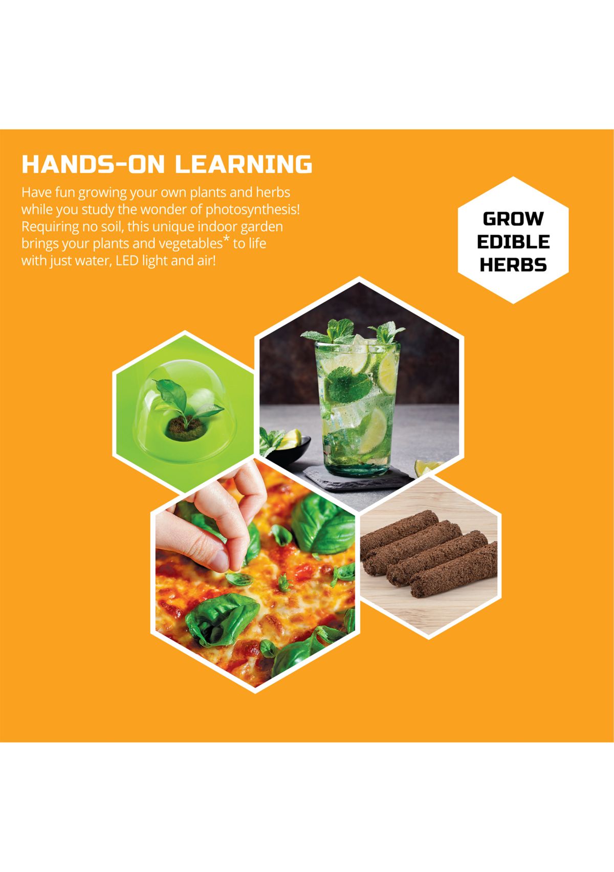 LED Glow Grow Indoor Water Herb Garden Kit