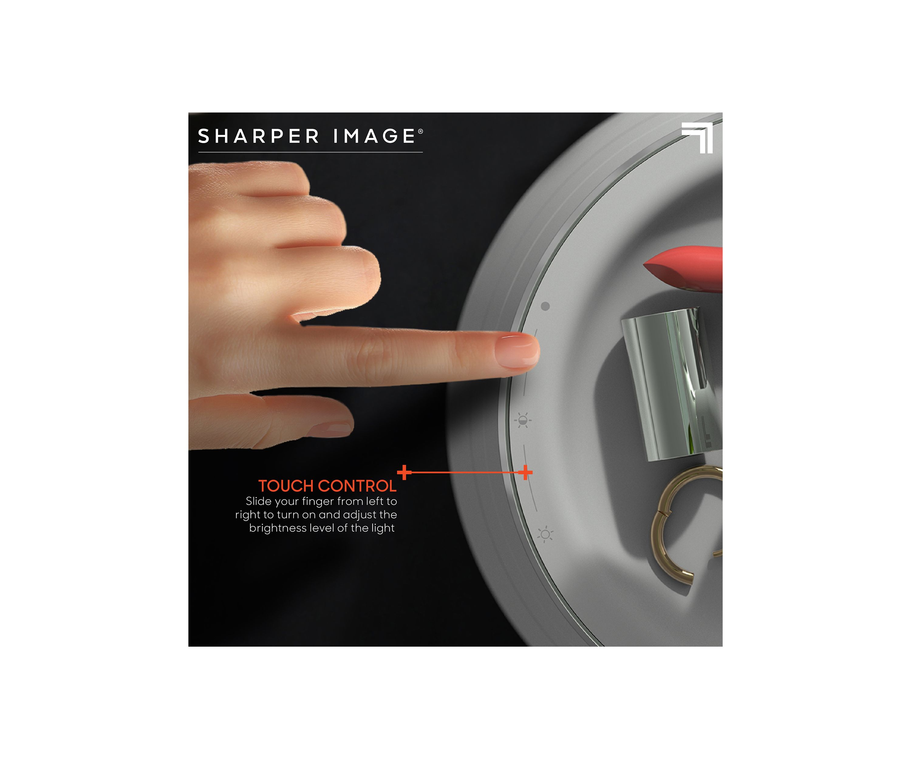 Vanity Mirror Round LED 10 Inch with Storage