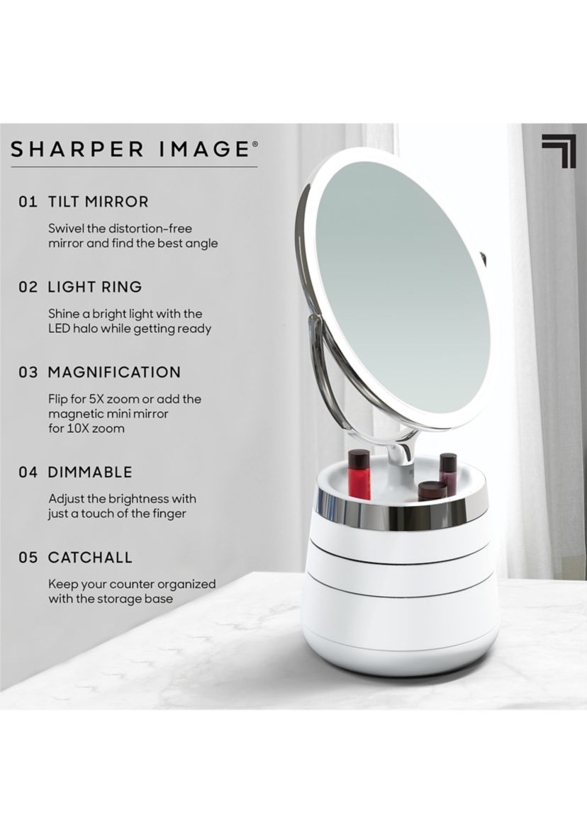 Vanity Mirror Round LED 10 Inch with Storage