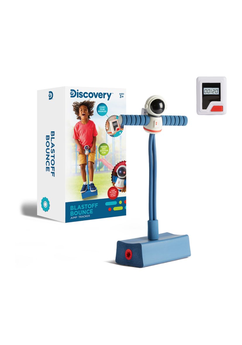 Blastoff Bounce, Indoor/Outdoor Foam Bouncer with Built In Jump Tracker, Motion-Activated Flashing Lights - Age 2+