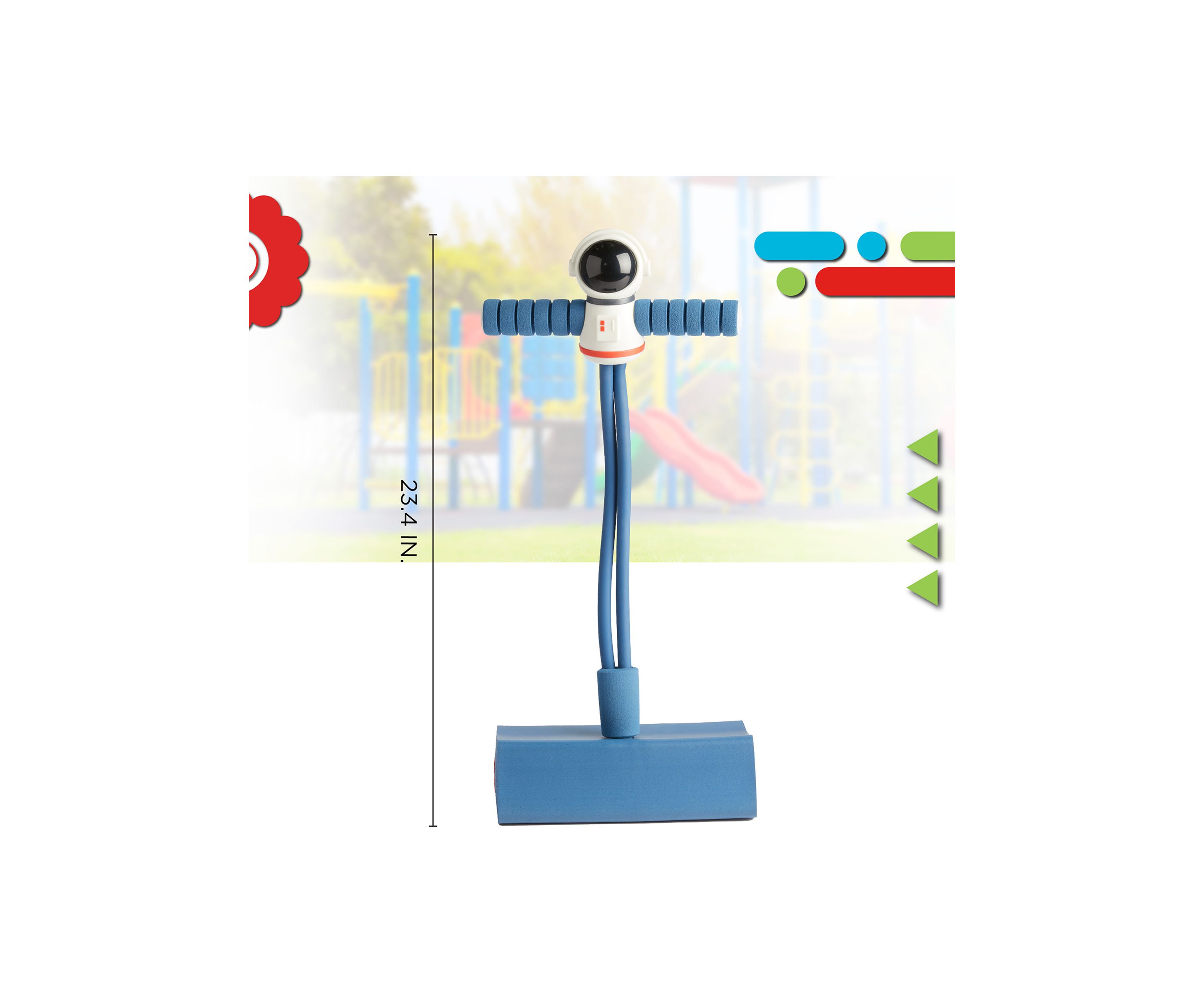 Blastoff Bounce, Indoor/Outdoor Foam Bouncer with Built In Jump Tracker, Motion-Activated Flashing Lights - Age 2+
