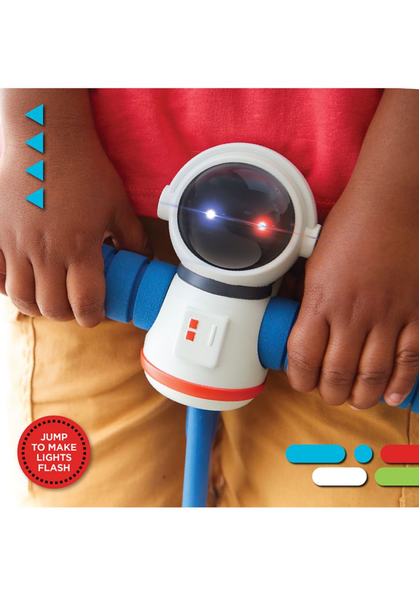 Blastoff Bounce, Indoor/Outdoor Foam Bouncer with Built In Jump Tracker, Motion-Activated Flashing Lights - Age 2+