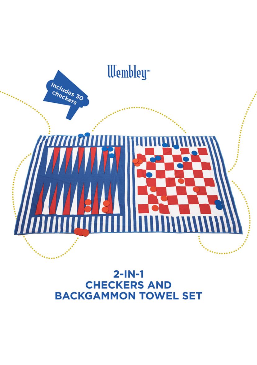 2-in-1 Checkers and Backgammon Towel Set