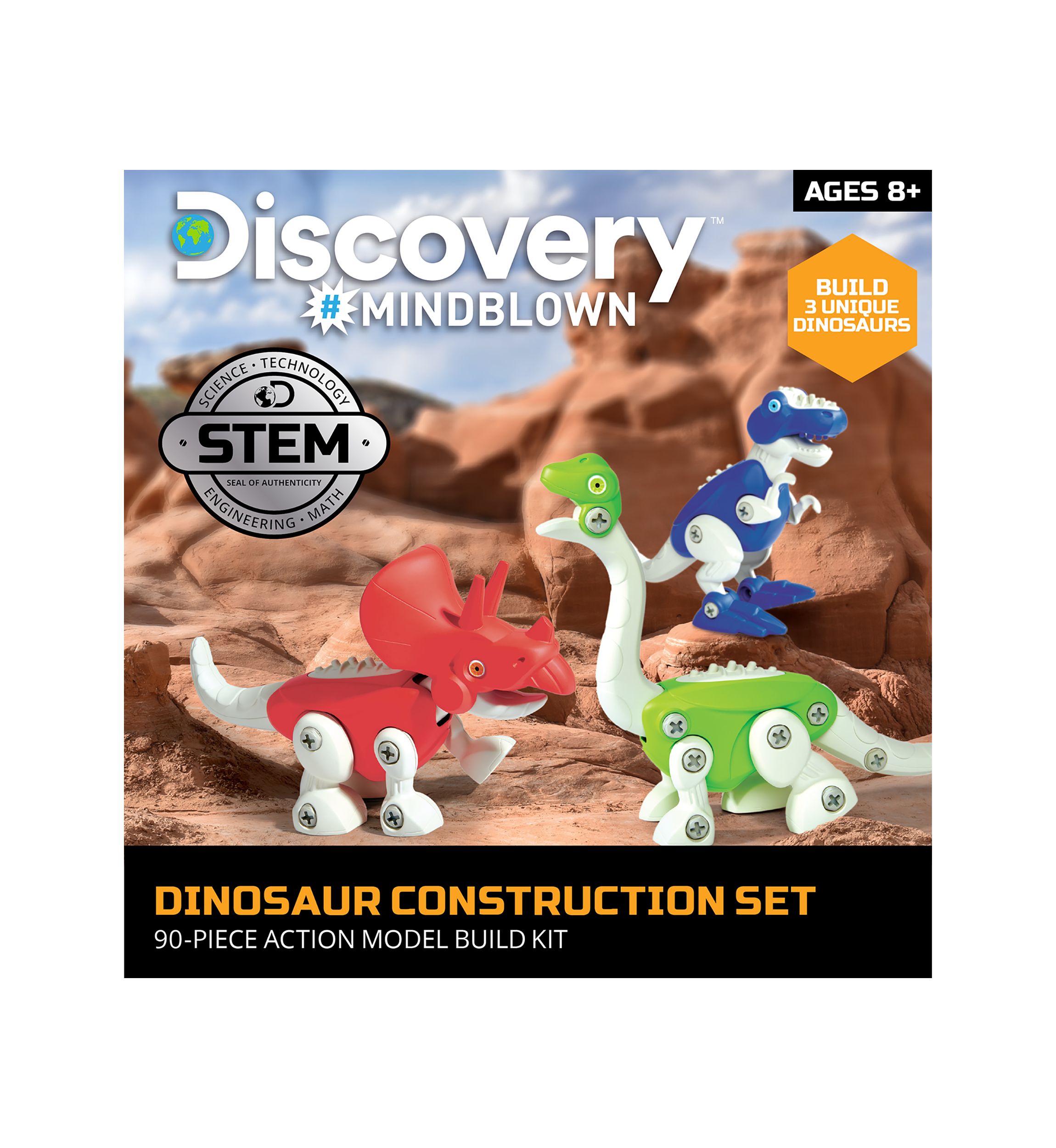 Dinosaur Construction 90-Piece Action Model Build Kit