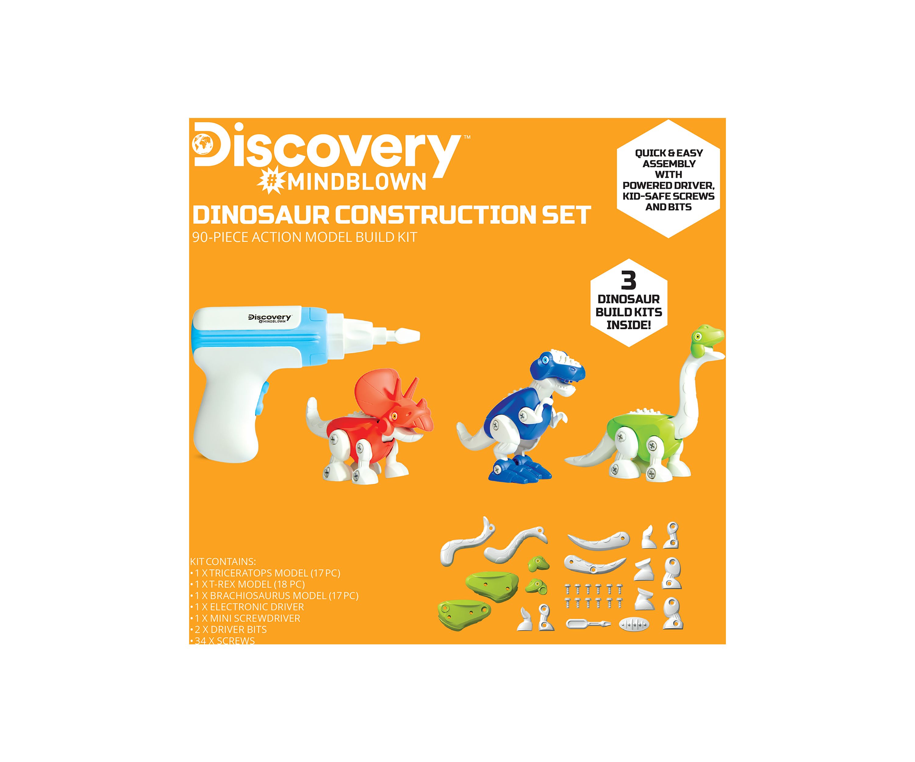 Dinosaur Construction 90-Piece Action Model Build Kit
