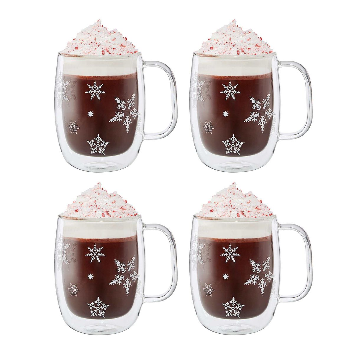 Sorrento Plus 4-pc Snowflake Coffee Mug Set, 12oz.