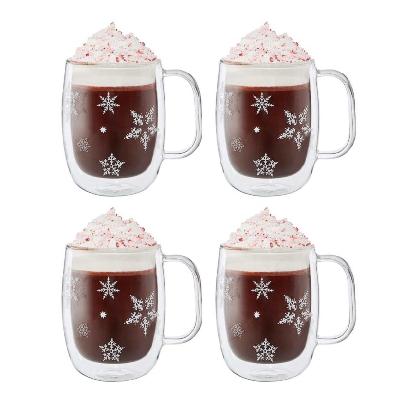 Sorrento Plus 4-pc Snowflake Coffee Mug Set, 12oz.