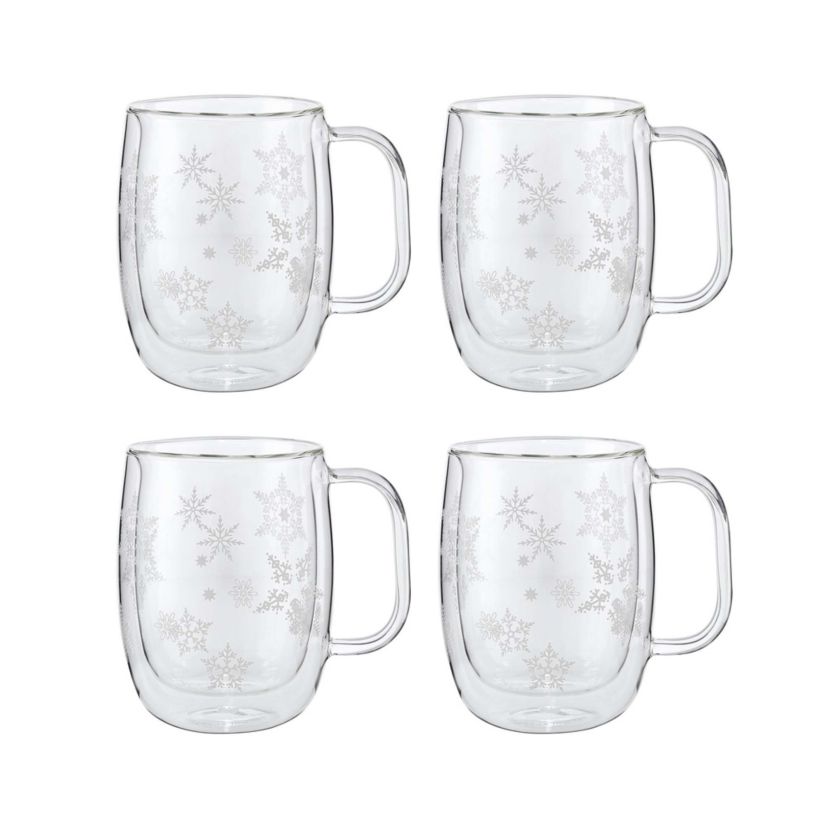 Sorrento Plus 4-pc Snowflake Coffee Mug Set, 12oz.