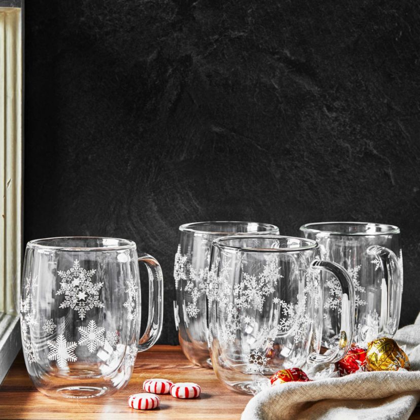 Sorrento Plus 4-pc Snowflake Coffee Mug Set, 12oz.