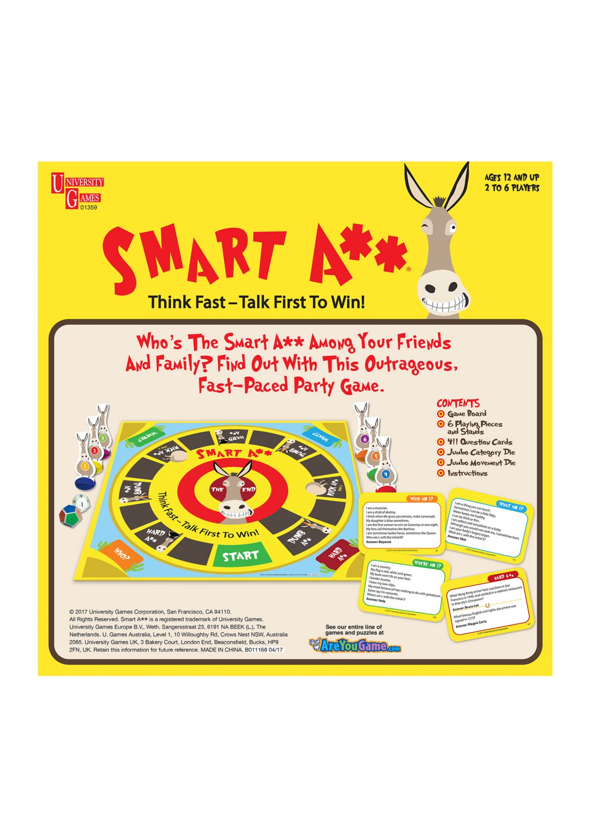 Smart Ass - The Ultimate Trivia Board Game - University Games for Sale in Puyallup, WA