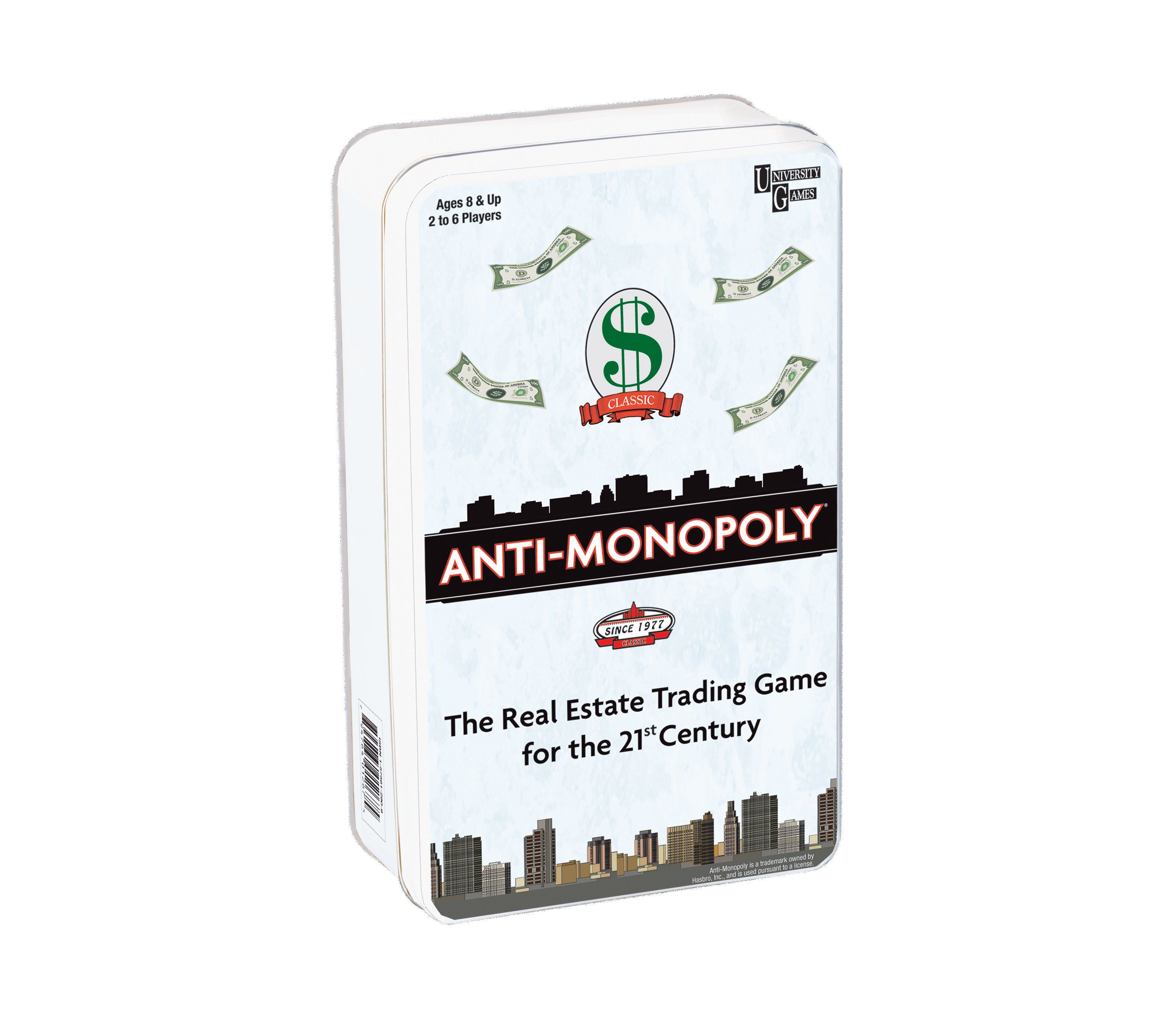 Anti-Monopoly Game Travel Tin