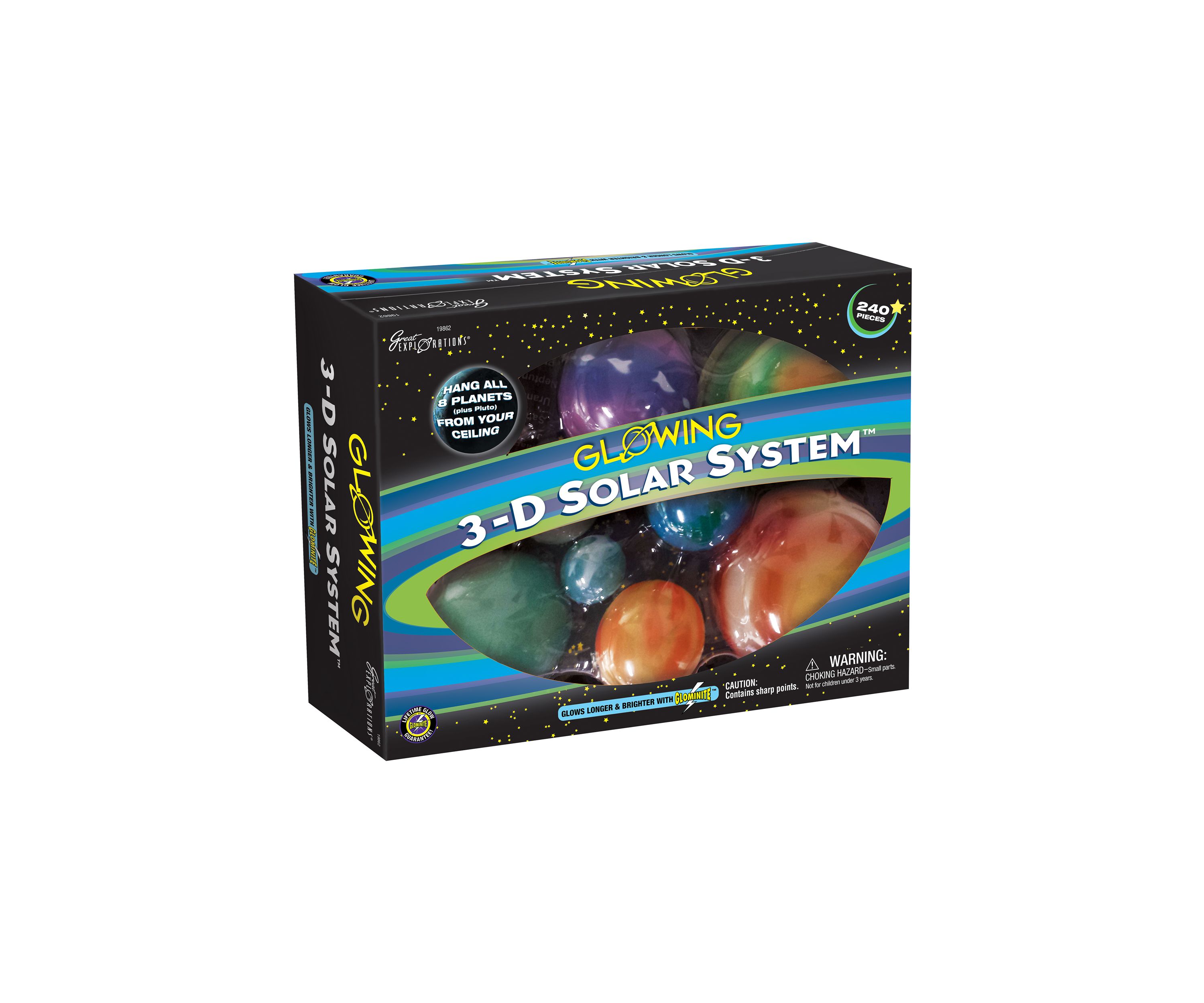 Glowing 3-D Solar System