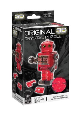 3D Crystal Puzzle - Tin Robot (Red): 39 Pcs