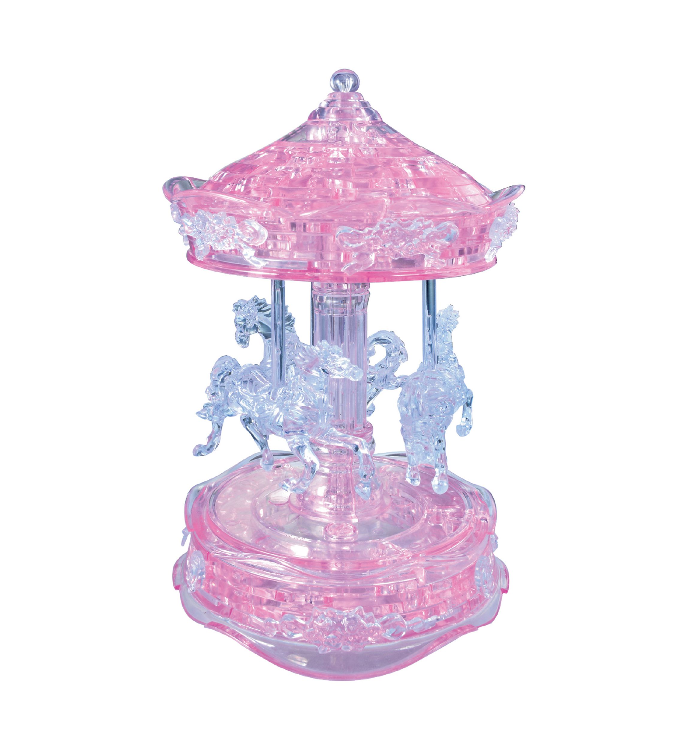 3D Crystal Puzzle - Carousel (Pink): 83 Pieces 
